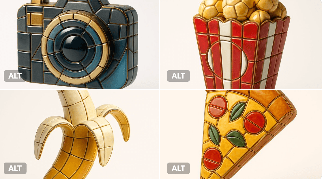 Enamel mosaic tile style (emoji, landscape)