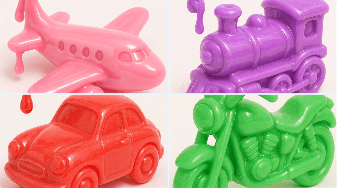 Slime-made toy transport truck (toy, vehicle)