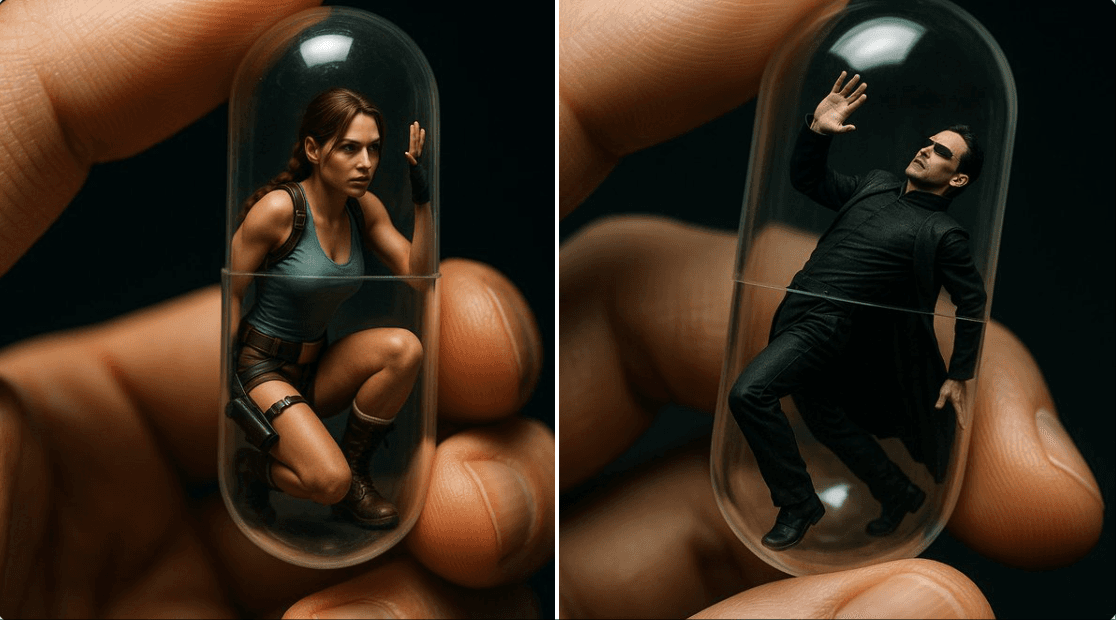 Micro transparent capsule (character, fashion)