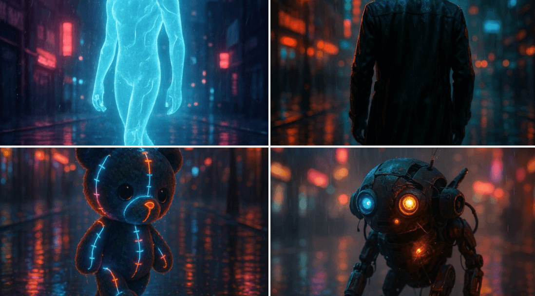 A Glimpse into the Future (futuristic, neon)