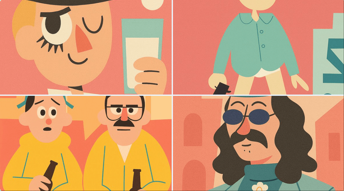 Cartoon modern style illustration (cartoon, character)