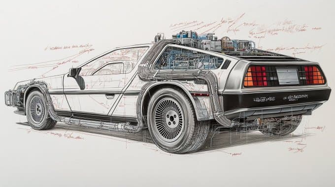 Detailed technical drawings (paper-craft, vehicle)