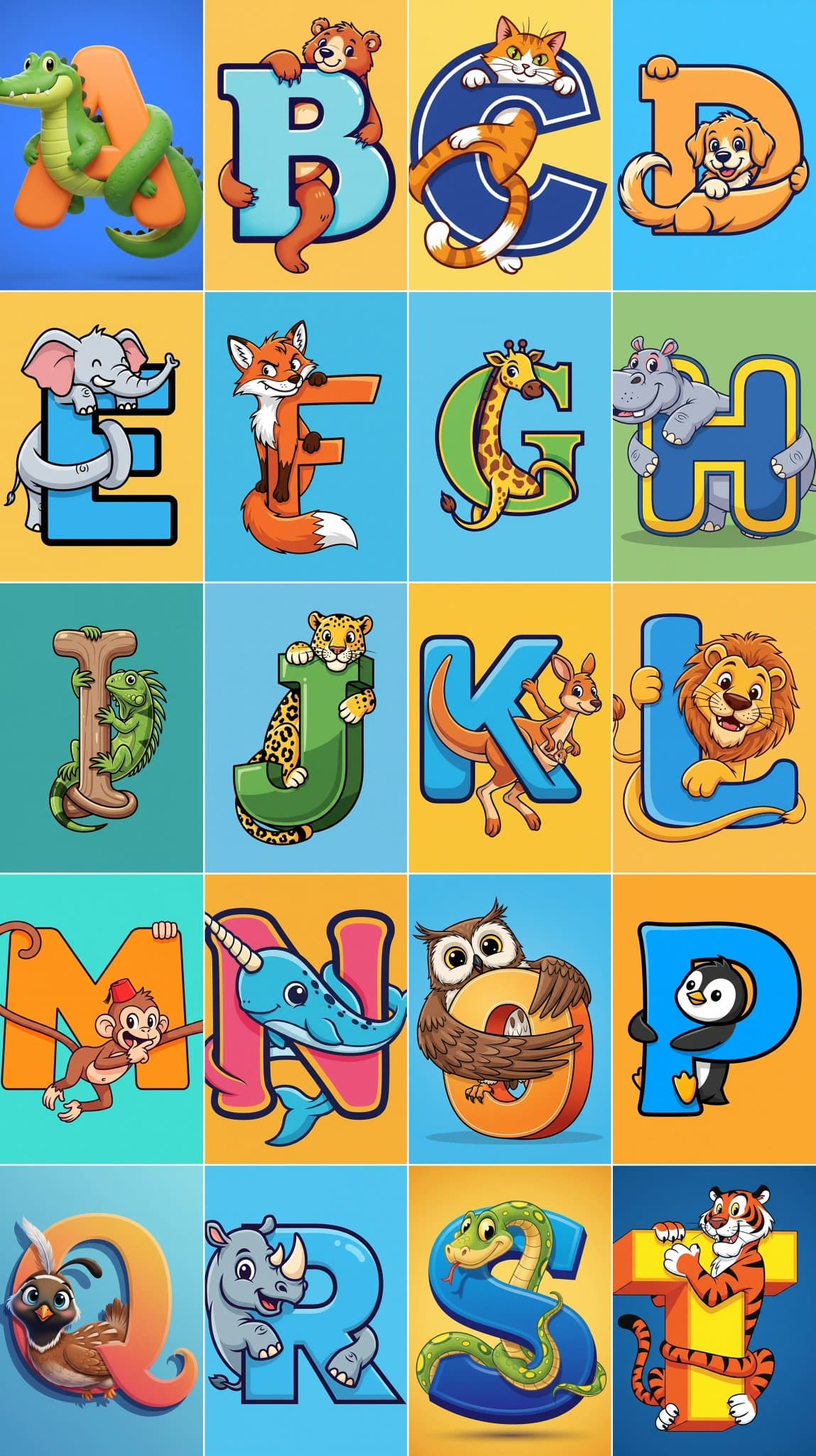 Alphabet Animals (animal, cartoon)