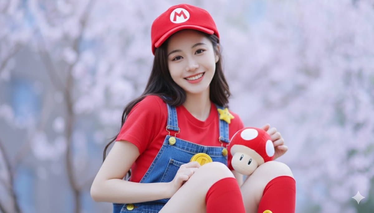 Super Mario style photo (logo, portrait)