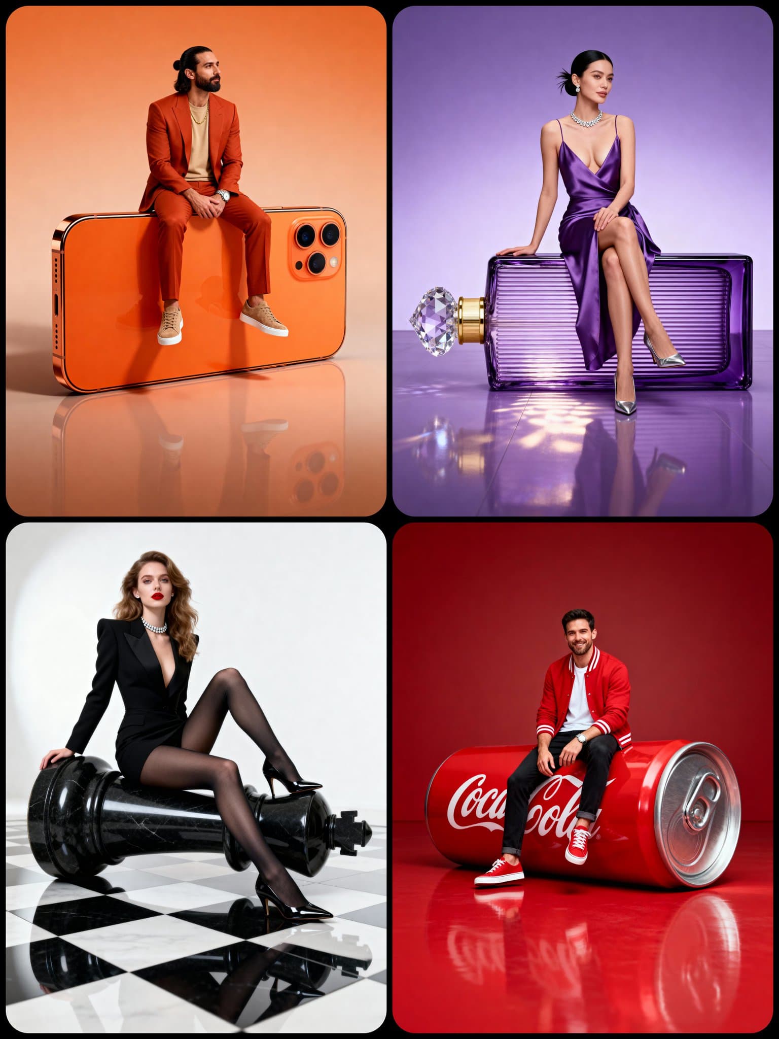 Studio photoshoot of oversized props (character, minimalist)