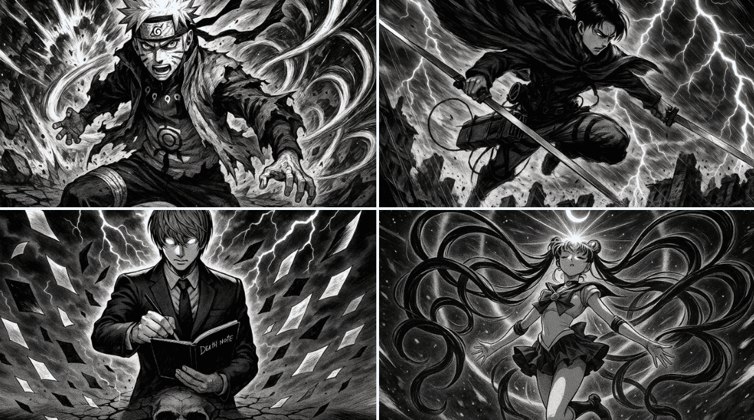 Black and white manga style illustration (character, illustration)