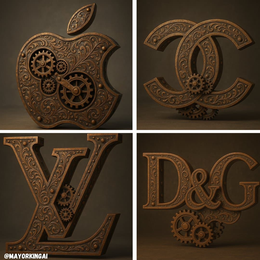 3D Steampunk Logo (logo, retro)